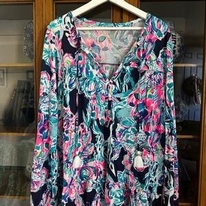 Lilly Pulitzer Vibrant Floral Blouse